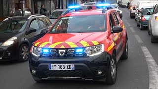 vehicules des Pompiers de Paris en urgence