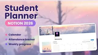 Student Planner in Notion 2026 | Organize your studies (calendar, attendance, and weekly schedule)
