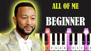 ALL OF ME - John Legend | EASY Piano TUTORIAL