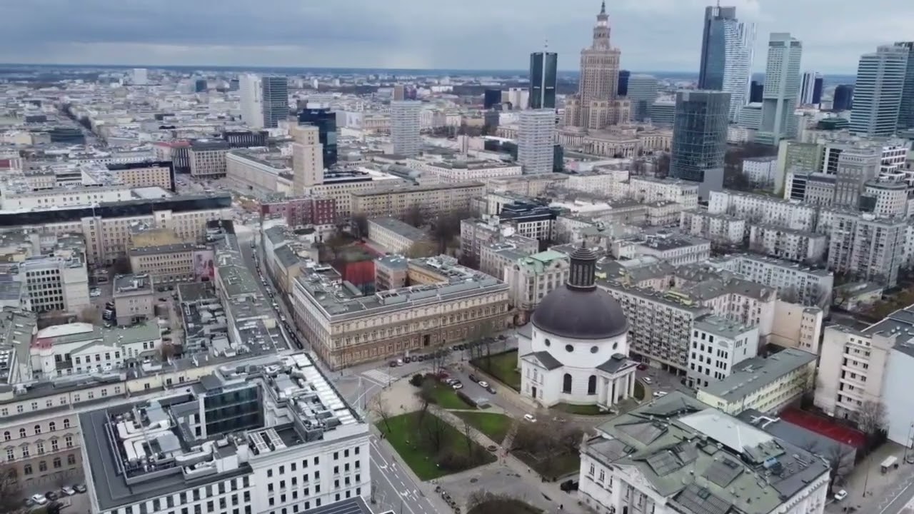 Drone Clips -  Pałac Saski and Skyline, Warsaw, Poland