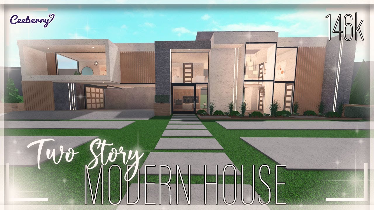 Bloxburg | Two Story Modern House 146k | Speed Build - YouTube