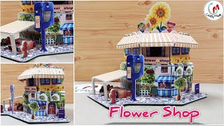 3D puzzle Flower Shop easy simple way of making | crazymade screenshot 4