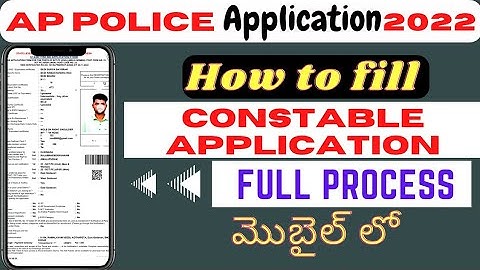 AP Police Constable Online Application 2022 in telugu | Step by step process for fill PC application