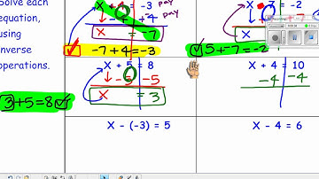 Unit 2 Solving 1 step equations video add and subtract