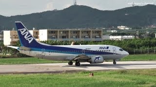 石垣空港名物 ロケットスタート ANA WINGS Boeing 737500 JA8419 離陸 2011.10.21