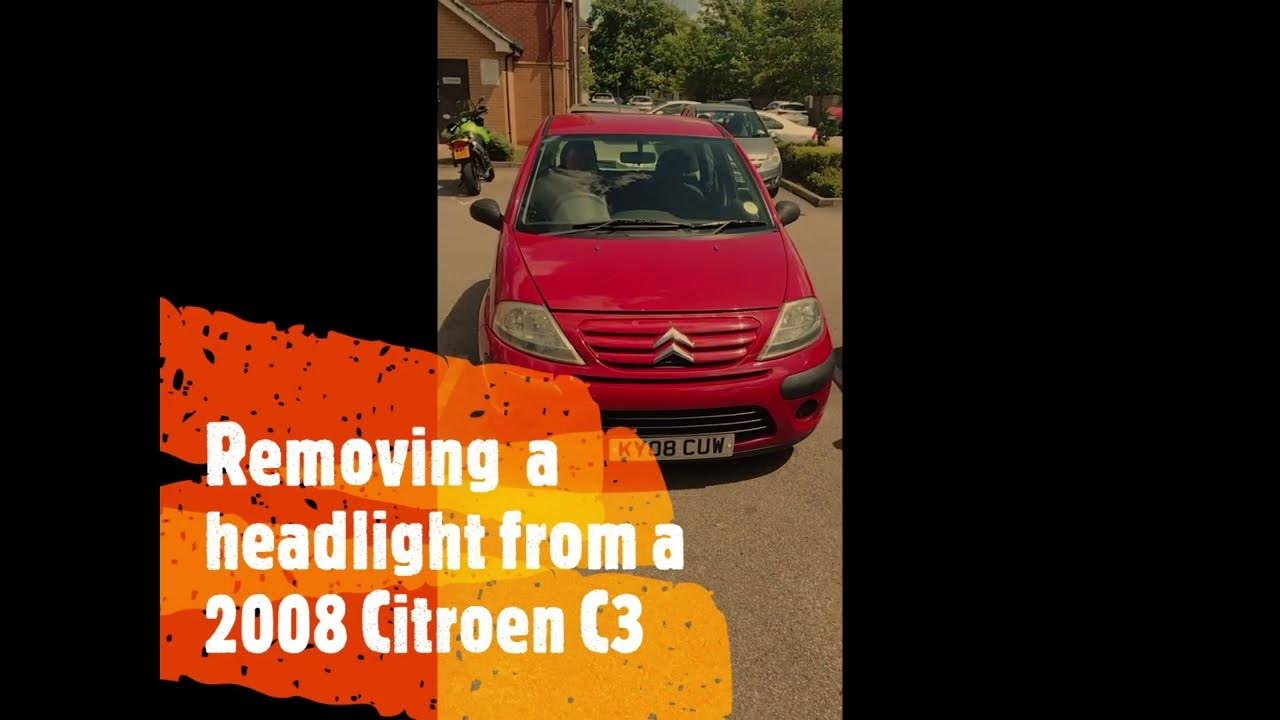 Citroen C3 Headlight Removal YouTube