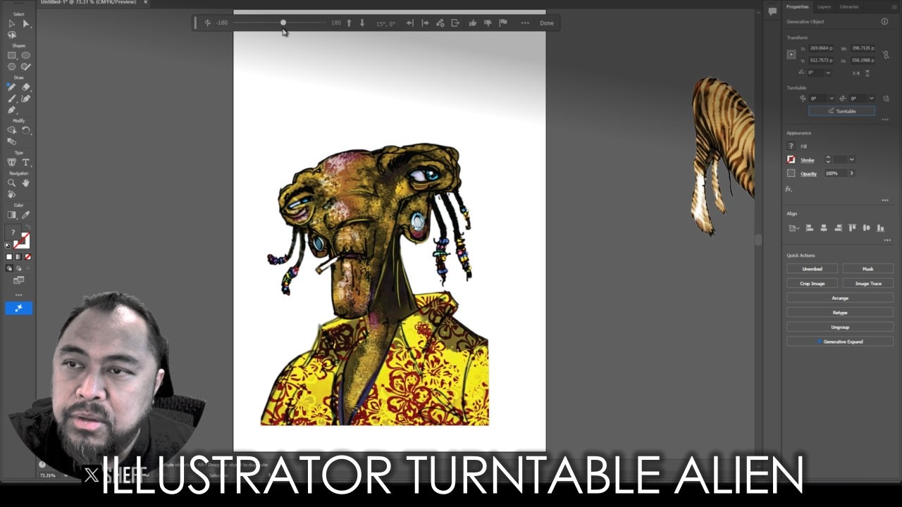 Illustrator Beta Turntable Alien - YouTube