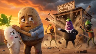 Details 😭 Poor Potato Cobbler Saved Radish's Honor 😱 | Emotional Vegetable Cartoon Story | Hindi Story Guide