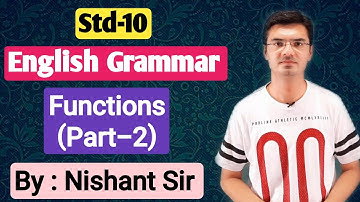 Std.10 | English Grammar | Functions (Part-2) in Gujarati by Nishant