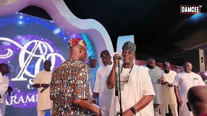 AARE BASHIR FAKOREDE ON STAGE WITH K1 DE ULTIMATE AT OLERI ARAMIDE ONIRU'S 80TH BIRTHDAY