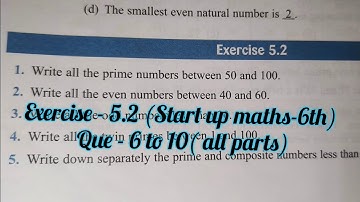 Viva education start up mathematics class 6 ex 5.2 que 5 to 10 | start up maths class -6th ex 5.2
