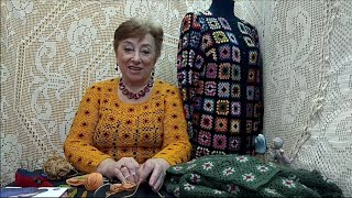 картинка: Нагрудная вытачка на изделии из вязаных квадратов от О. С. Литвиной.