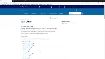 RDA Concepts - Entities