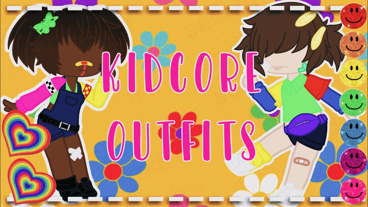 🧃 5 kidcore themed outfits for Gacha Club! 📀 Gabbieverse 🌈 YouTube