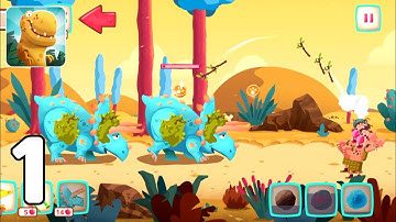 Dino Bash Dinosaurs v Cavemen Tower Defense Wars - Level 1-10 Part 1 (Android GamePlay Walkthrough)