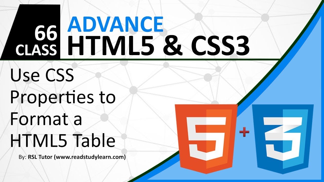 How To Design or Format Html Table CSS in Urdu and Hindi - Learn HTML ...
