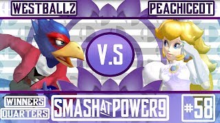 S@P9 #58 - G2 | Westballz (Falco/Marth) VS RB | PeachIcedT (Peach) - SSBM Winners Round 3