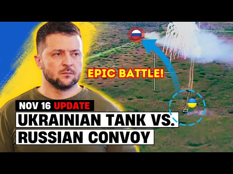 An Impressive Feat! Lone Ukrainian Tank Stops a Large Russian Armored Convoy - Epic Battle!