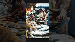 HEARTBREAKING! Cat CRIES for Fish at Market 😭 Sad Bangladeshi Stray Kitten Story (#VEO3 #Cinematic)