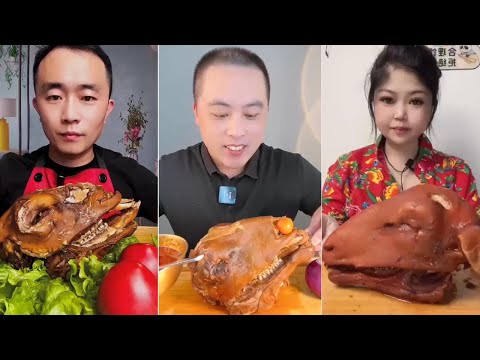 Chinese Food Mukbang Eating Show | Spiced Sheep's Head #76 (P352-354)