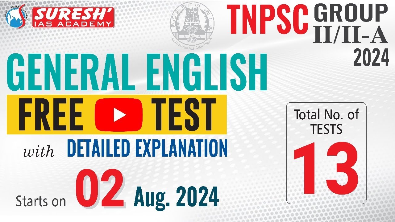 TNPSC GROUP II/IIA | GENERAL ENGLISH | Free Test Series | Suresh IAS ...