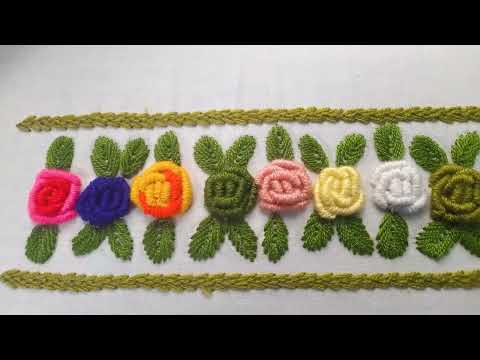 Hand embroidery beautiful border design very easy and simple
