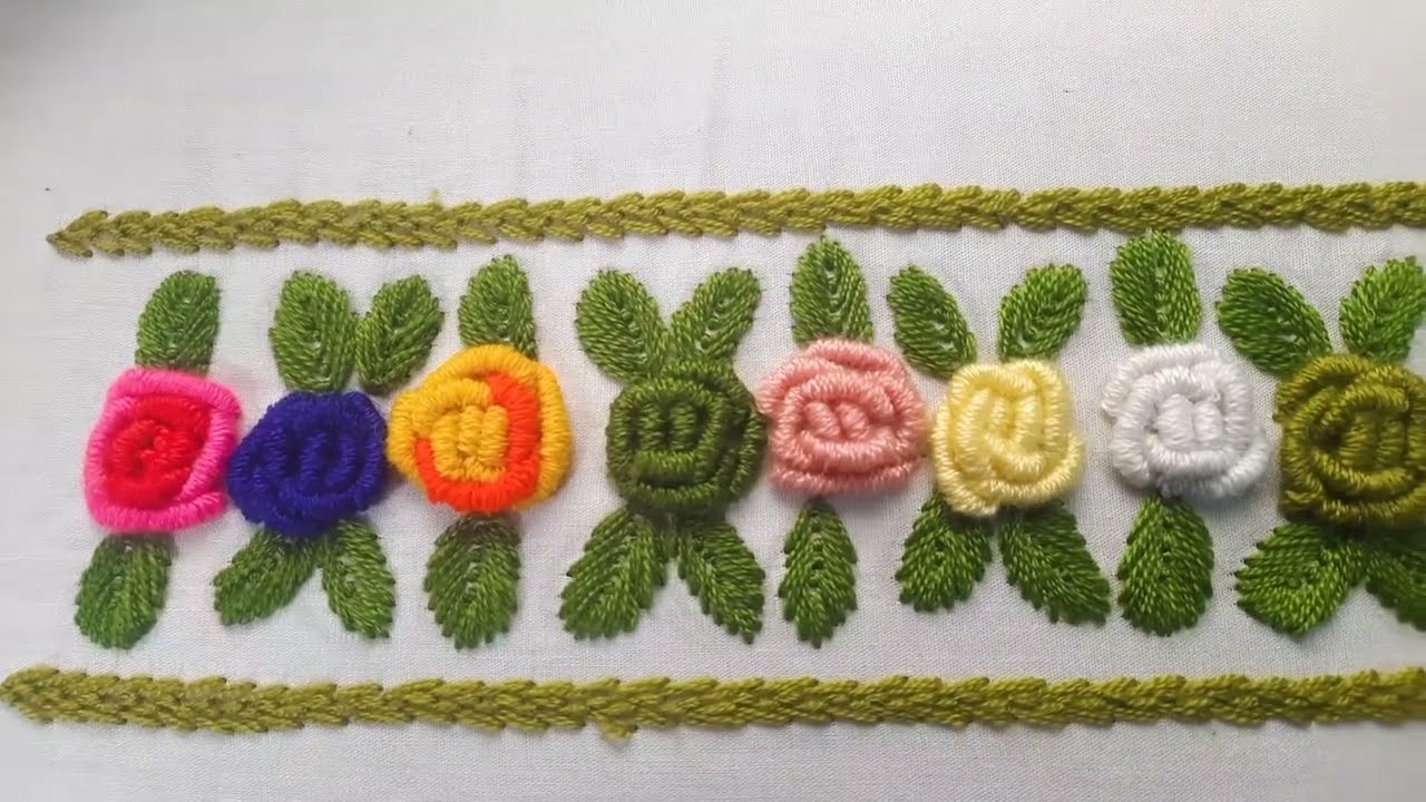 Hand embroidery beautiful  border design very easy and simple