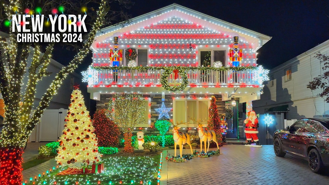 New York City 4K Walk Christmas in NYC 2024 ✨ Staten Island NYC Best Christmas Decorations 2024