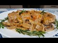 Филе Индейки с Грибами в Сливочном соусе ! Простое и Вкусное блюдо !