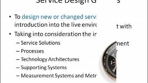 008 CSU ITIL v3 Service Design Goals and Objectives