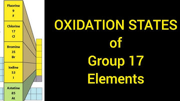 Oxidation States of group 17 elements
