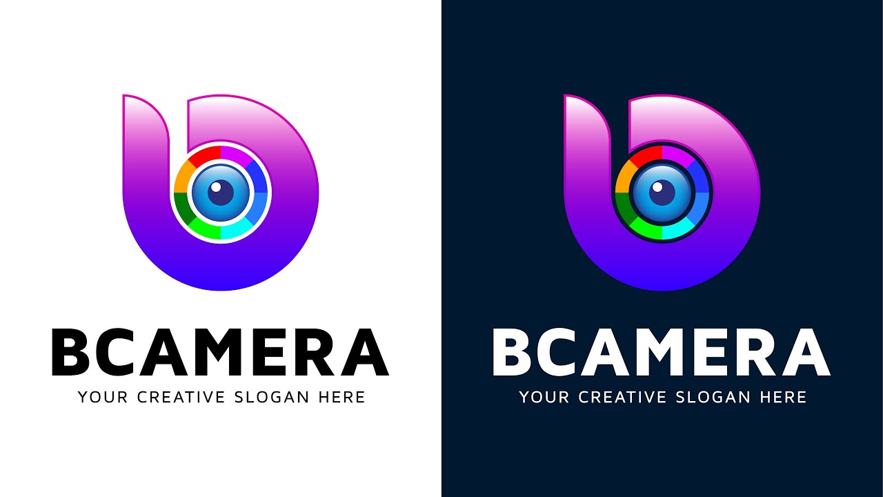 B Letter Camera Logo Tutorial 