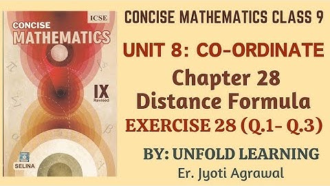 ICSE CLASS 9 || CONCISE MATHEMATICS || 2023-24 || 28. Distance Formula|| Introduction || Ex 28