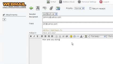 How to write an email message in RoundCube