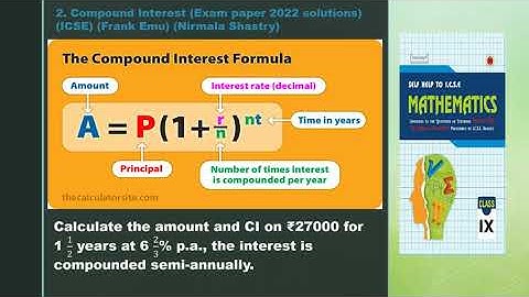 #icsemathsclass9thsolutions chapter 2.Compound Interest  ICSE Frank Emu (examinations 2022)