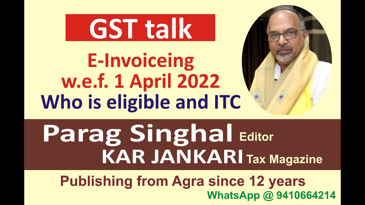 Kar Jankari GST EInvoiceing Who is eligible and ITC 2022 YouTube