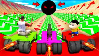 SHINCHAN AND FRANKLIN TRIED THE IMPOSSIBLE SPEED BOOSTER CURVY CORRIDOR  PARKOUR CHALLENGE GTA 5