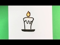 How to Draw a Candle - Halloween Drawings - Easy Pictures to Draw