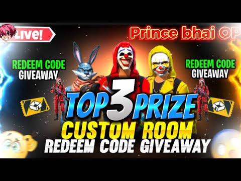 🔴TOP 3 PRIZE REDEEM CODE GIVEAWAY 😎👽 || #GUILDTEST #CLASSYFF#AJJUBHAILIVE #FREEFIRELIVE #GIVEAWAY