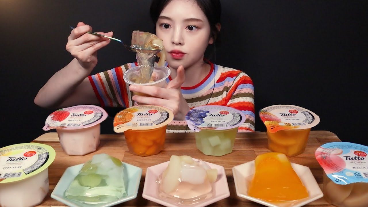 SUB)야들팅글 과일 푸딩젤리 종류별로 먹방🌈 (ft.쁘띠첼&뚜또) 디저트 리얼사운드 Fruit Jelly Pudding Mukbang Asmr