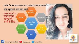 Full Diet plan for all : पूरा दिन क्या खाएं जिससे सेहत बनायें, खूबसूरत बनें, वज़न घटाएं,स्वस्थ रहें