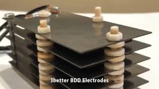 Boron doped diamond electrode stacks