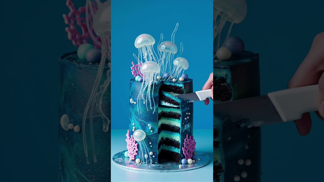 Glowing Jellyfish Cake That Looks Straight Out of the Deep Sea 🪼🌊”