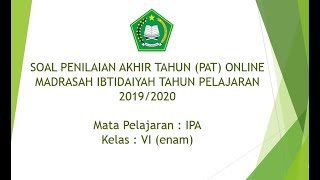 Soal pat online ipa kelas vi -
