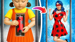 Van Squid Game Pop tot Ladybug in Gevangenis!Extreme make-over Miraculous Ladybug in het echte leven