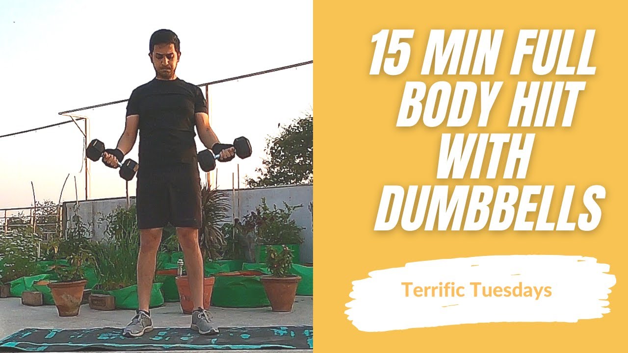Build Muscle and Burn Fat with this 15 min Full Body HIIT Dumbbell