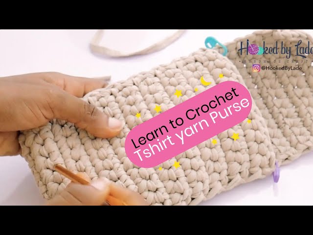 How To Crochet T shirt yarn bag for beginners full tutorial video