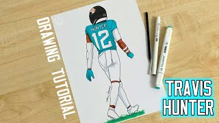 How to draw a football player Travis Hunter screenshot 5