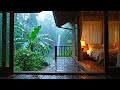Escape the Noise Tonight 🌧️ Relaxing Rain & Waterfall Sounds in a Tropical Cabin (Sleep ASMR)