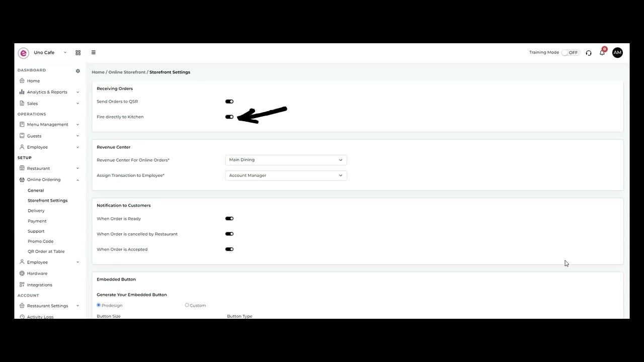 Configuring Dine In Storefront Settings - YouTube